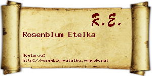 Rosenblum Etelka névjegykártya